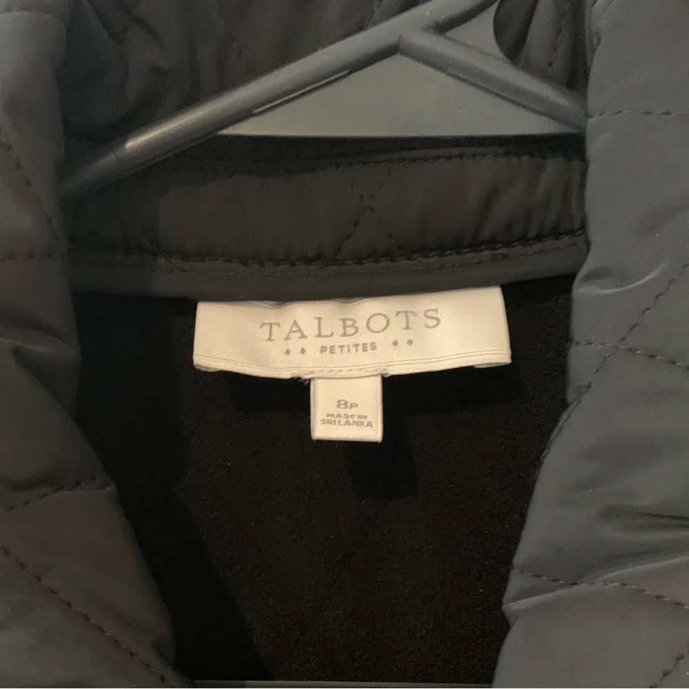 Talbots Petite Black Quilted Vest Size 8P NWOT - Picture 2 of 5